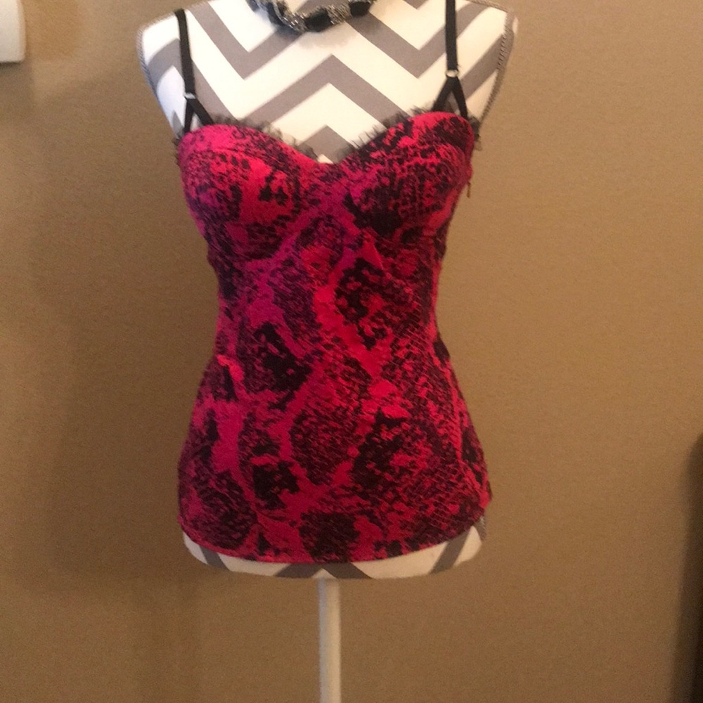 Pink snake print bustier